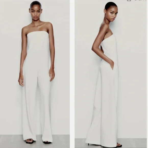 Zara Strapless Jumpsuit, Size Small - Picture 1 of 2
